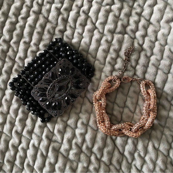 🩷 Laila Rowe Black Beaded and Charming Charlie Rose Gold Bracelet Set Bundle - Picture 8 of 8